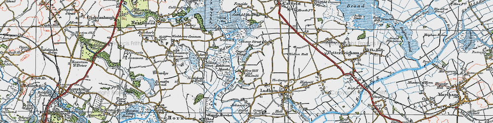 Old map of How Hill in 1922