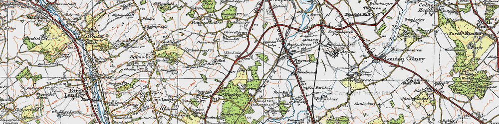 Old map of How Wood in 1920