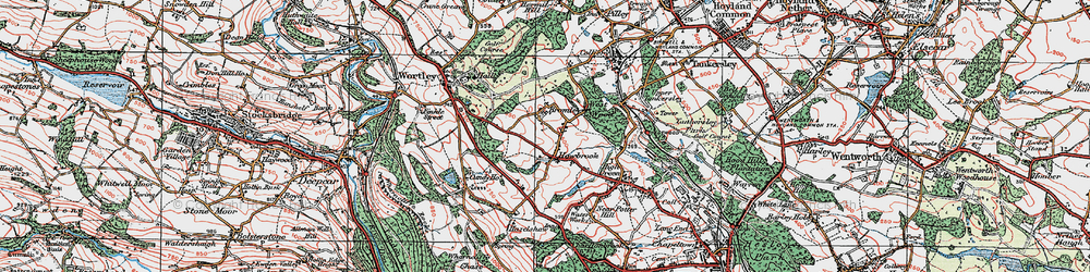 Old map of Howbrook in 1924