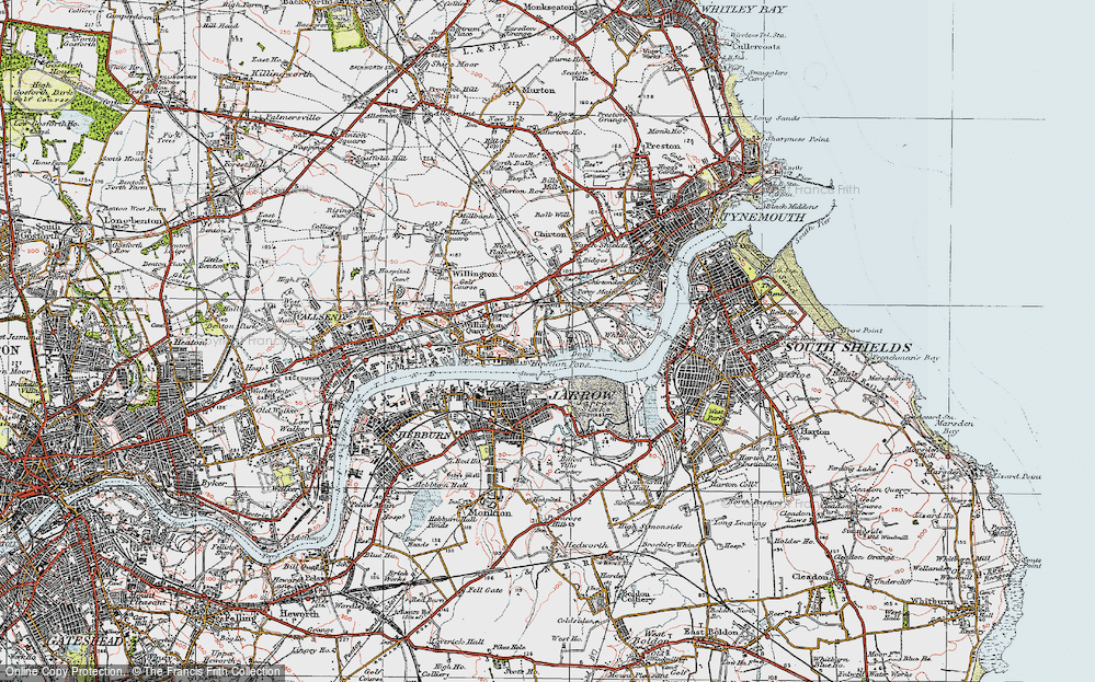 Old Map of Howdon Pans, 1925 in 1925