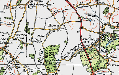 Old map of Brooke Wood in 1922
