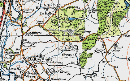 Old map of Howe Green in 1919