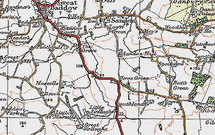 Old map of Howe Green in 1921