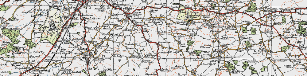 Old map of Howe Green in 1921