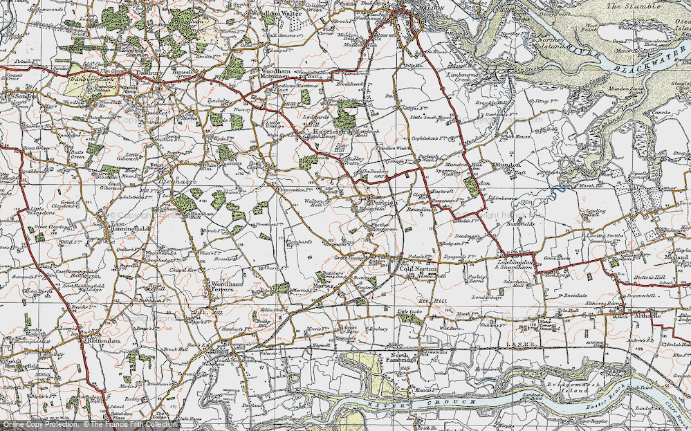 Old Map of Howegreen, 1921 in 1921