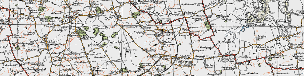 Old map of Howegreen in 1921