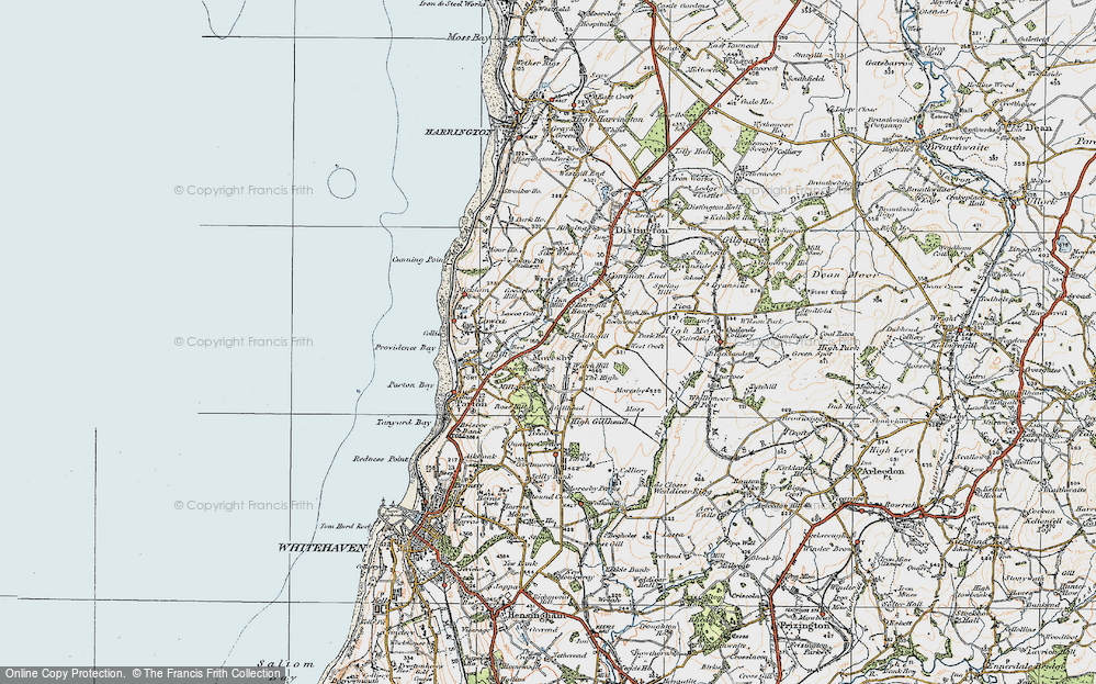 Old Map of Historic Map covering Barngill Ho in 1925