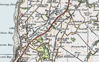 Old map of Howgate in 1925