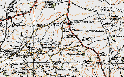 Old map of Stocks Ho in 1924