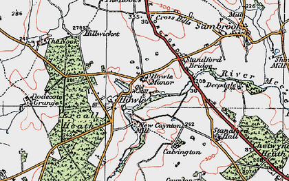 Old map of Ercall Heath in 1921