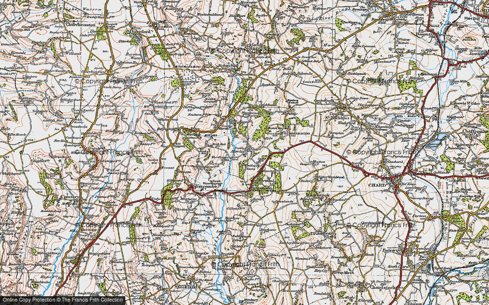 Old Map of Howley, 1919 in 1919