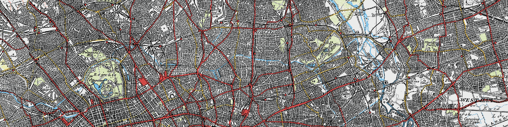 Old map of Hoxton in 1920