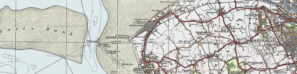 Old map of Hilbre Island in 1923