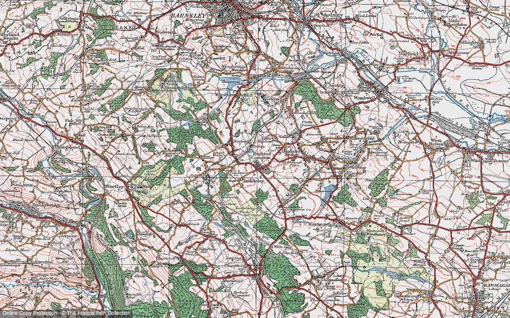 Old Map of Hoyland Common, 1924 in 1924