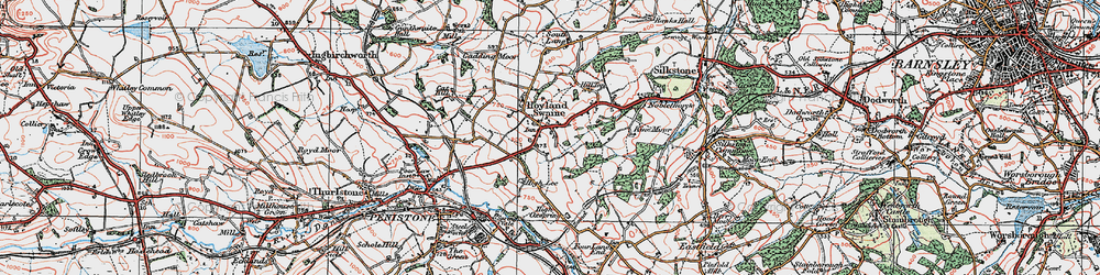 Old map of Hoylandswaine in 1924