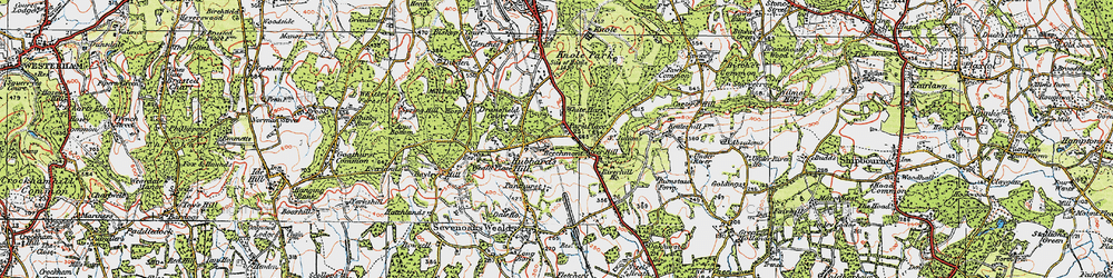 Old map of Hubbard's Hill in 1920