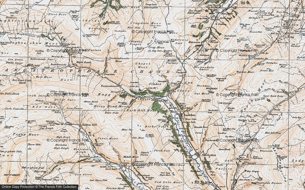Old Map of Historic Map covering Todd's Wood in 1925