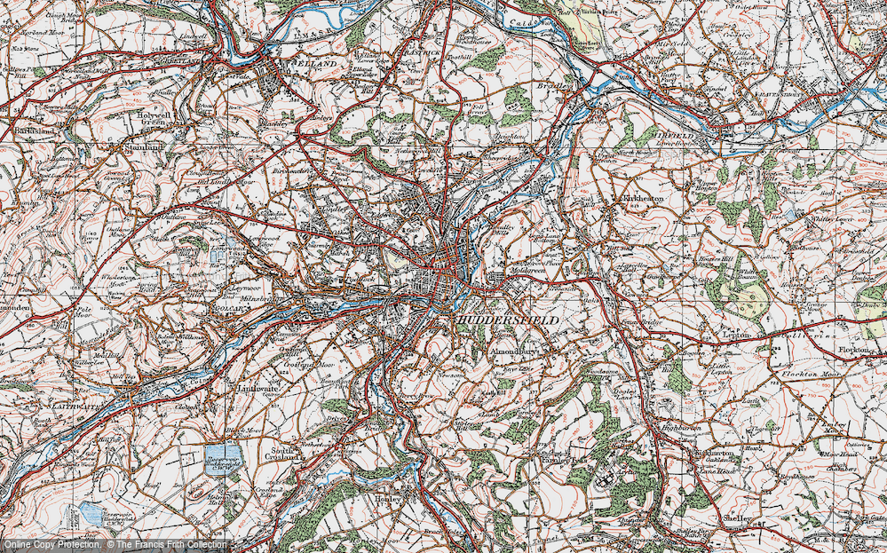 Old Map of Huddersfield, 1925 in 1925