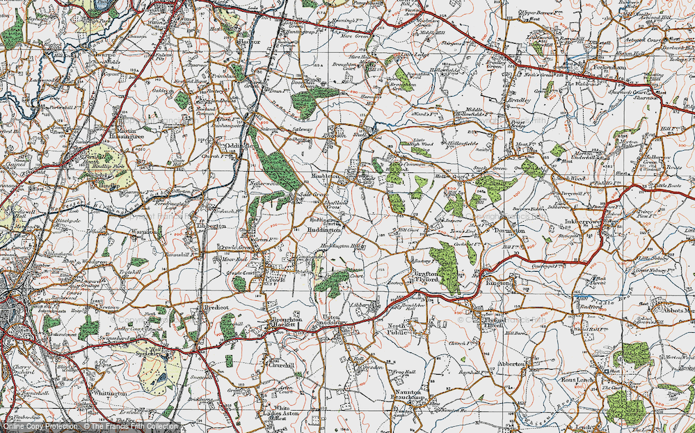 Old Map of Huddington, 1919 in 1919