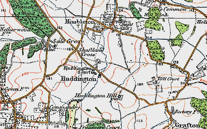 Old map of Huddington in 1919