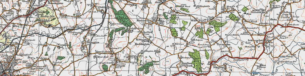 Old map of Huddington in 1919