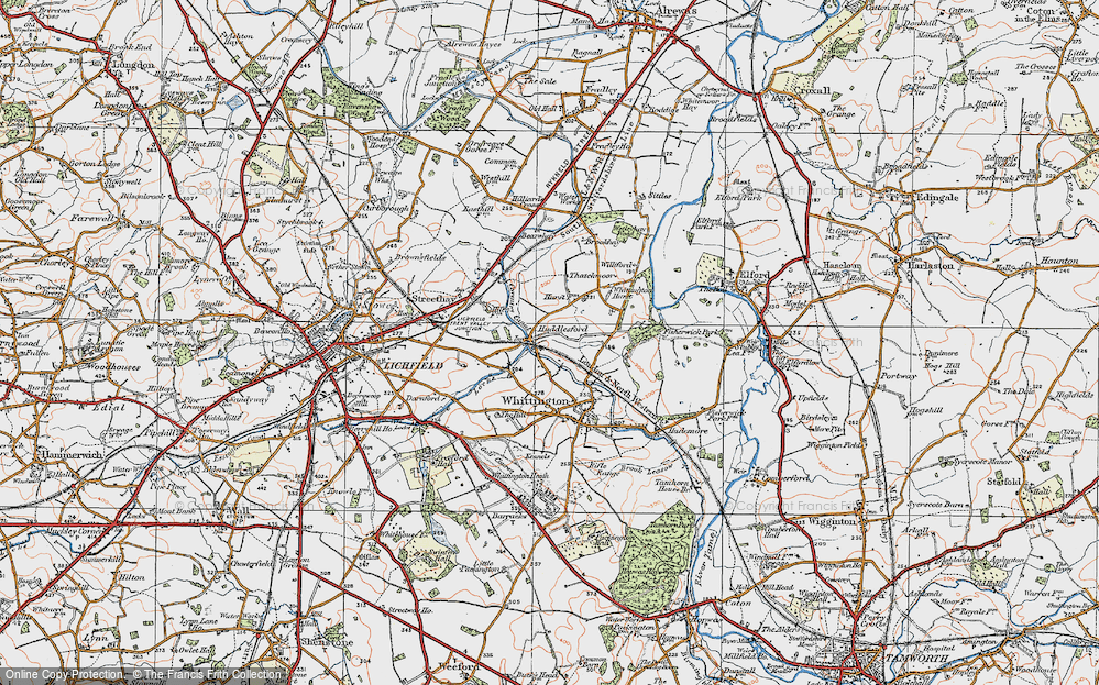 Old Map of Huddlesford, 1921 in 1921