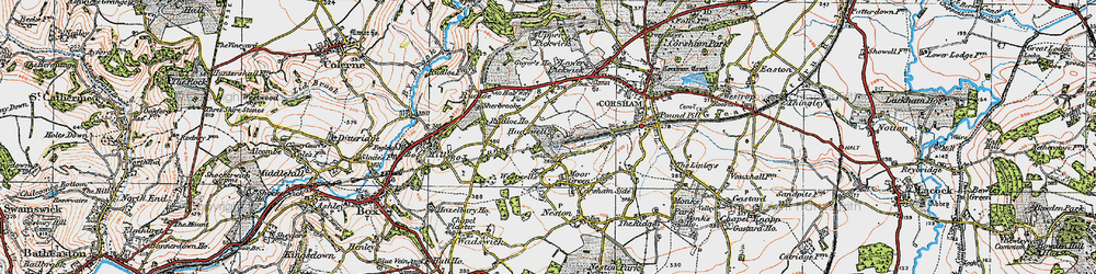 Old map of Hudswell in 1919