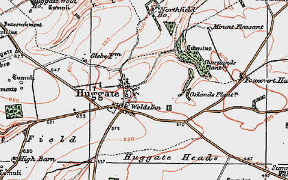 Old map of Huggate in 1924