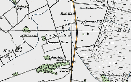 Old map of Huggin Carr in 1923