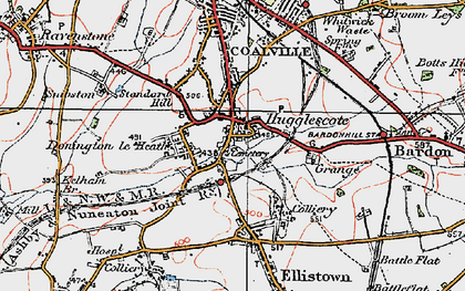 Old map of Hugglescote in 1921