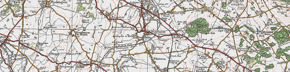 Old map of Hugglescote in 1921