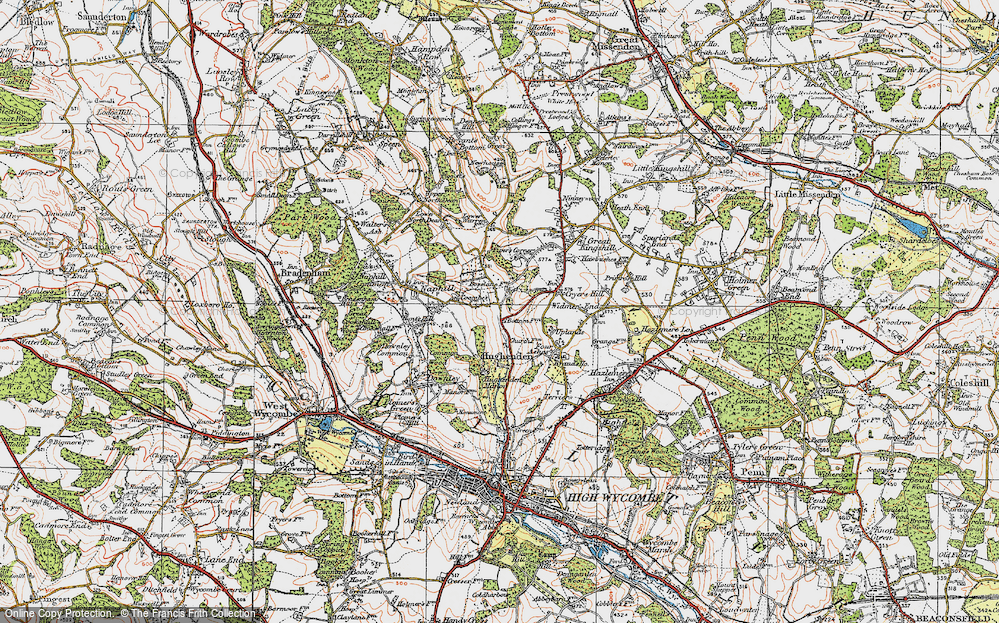 Old Map of Hughenden Valley, 1919 in 1919