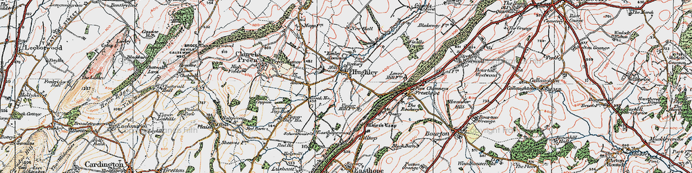 Old map of Hughley in 1921