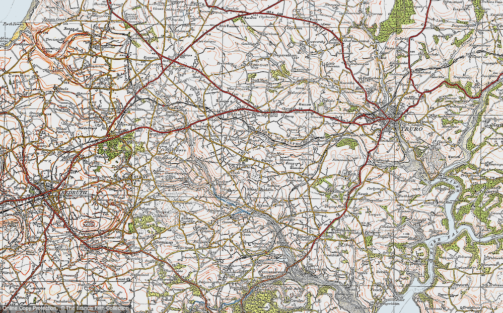 Old Map of Hugus, 1919 in 1919
