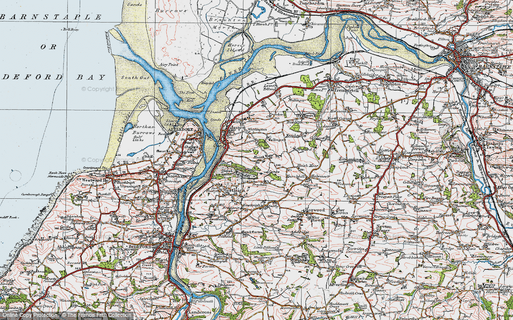 Old Map of Huish, 1919 in 1919