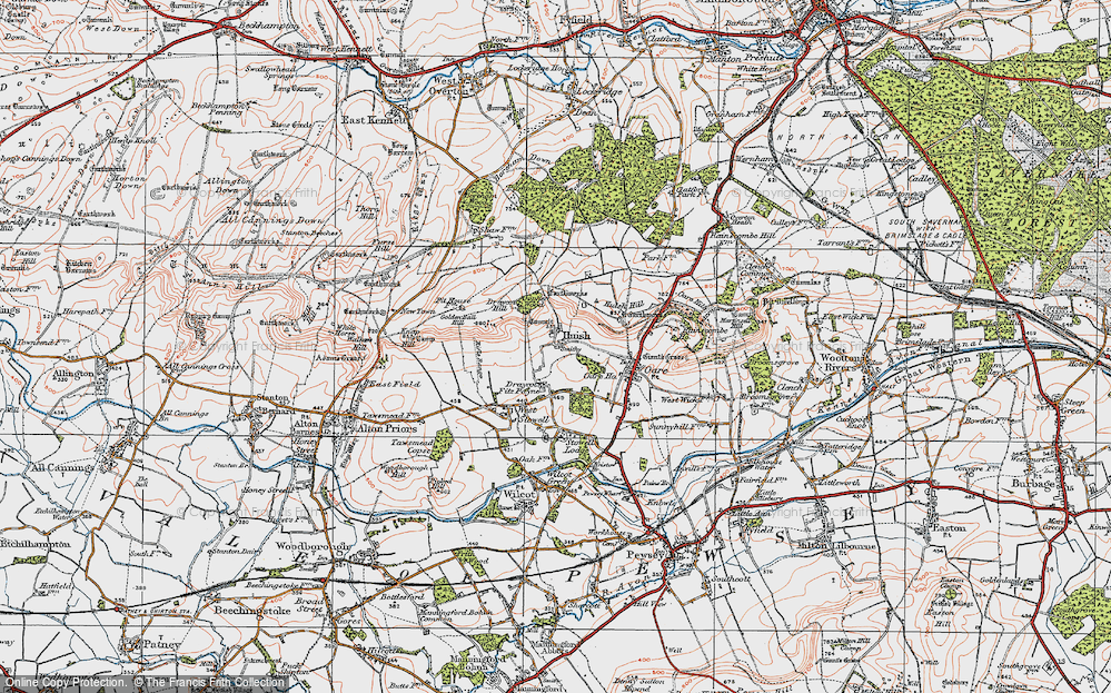 Old Map of Huish, 1919 in 1919