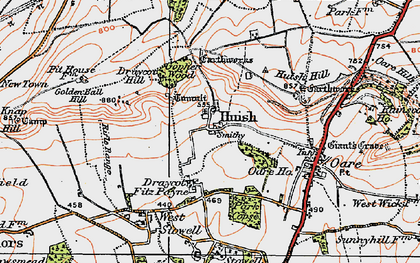 Old map of Huish in 1919