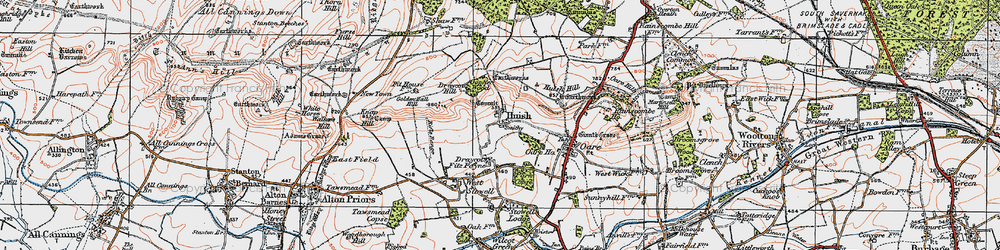 Old map of Huish in 1919
