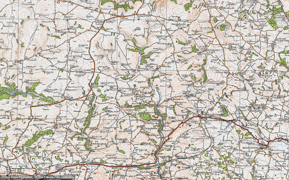 Historic Ordnance Survey Map of Huish Champflower, 1919