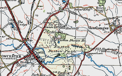 Old map of Hulcote in 1919