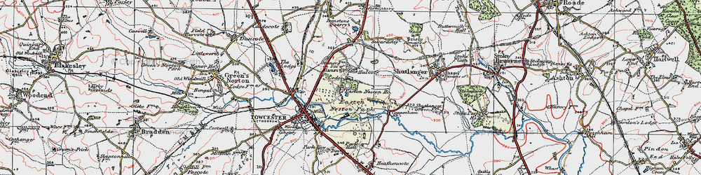 Old map of Hulcote in 1919