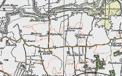 Old map of Hullbridge in 1921