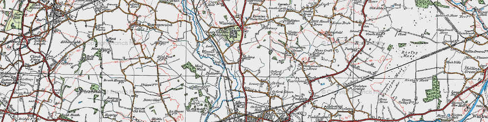Old map of Hulme in 1923