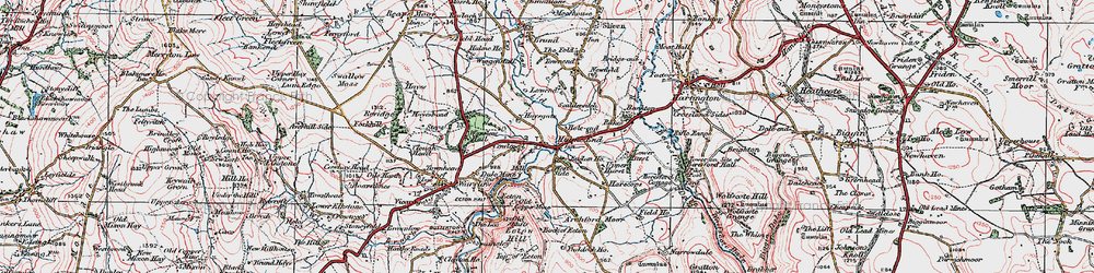Old map of Archford Moor in 1923