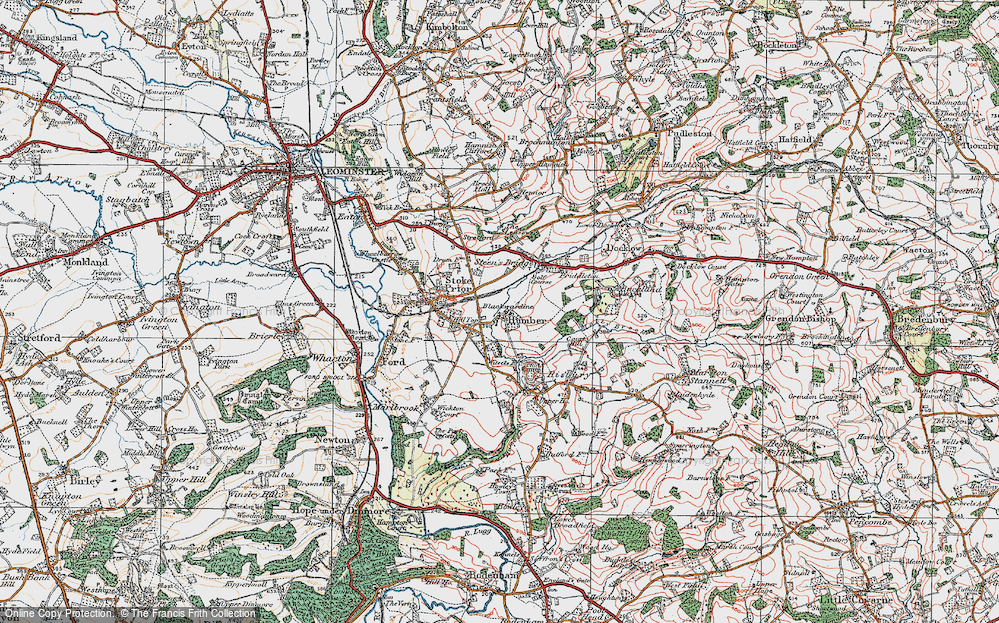 Old Map of Historic Map covering Blackwardine in 1920