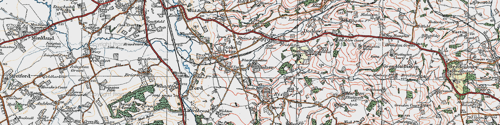 Old map of Witsetts, The in 1920