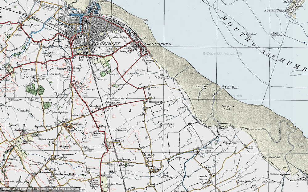 Old Map of Humberston, 1923 in 1923