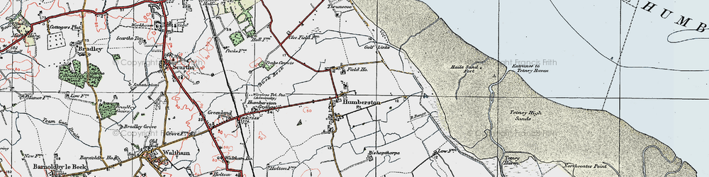 Old map of Humberston in 1923