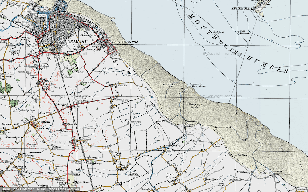 Old Map of Humberston Fitties, 1923 in 1923
