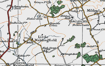 Old map of Humble Green in 1921